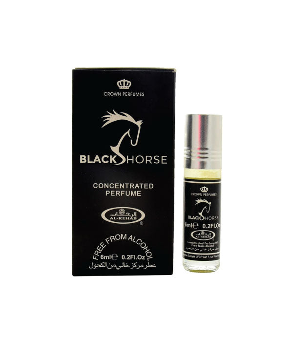 Pack of 6 - Black Horse 6ml Perfume Oil by Al Rehab
