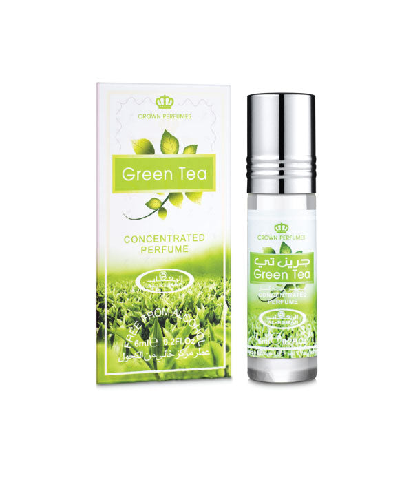 Pack of 6 - Green Tea 6ml Perfume Oil by Al Rehab