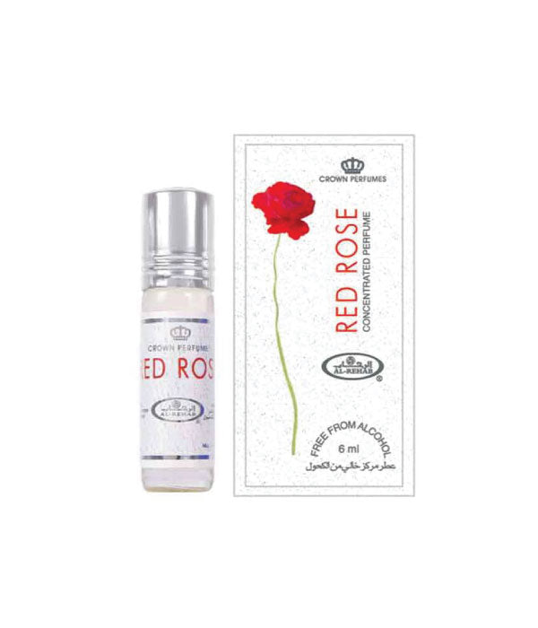 Pack of 6 - Red Rose 6ml Perfume Oil by Al Rehab