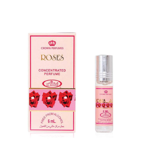 Pack of 6 - Roses 6ml Perfume Oil by Al Rehab